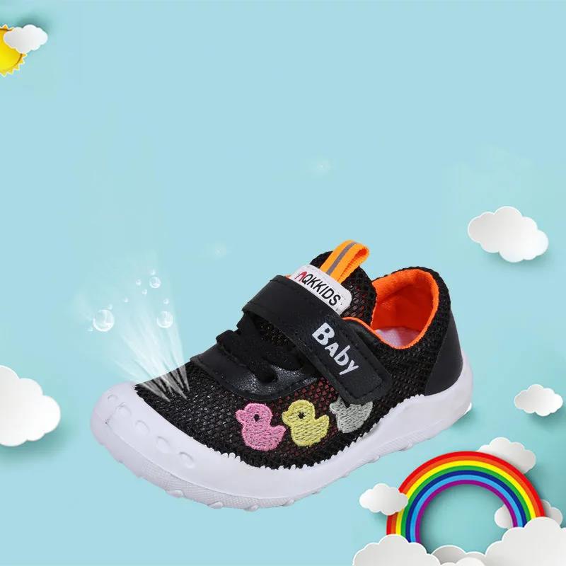 Kids Shoes Spring Summer Baby Girls Boys Soft Sole Solid Sports Shoes Print Anti-slip Cartoon Casual Mesh Flat Shoes