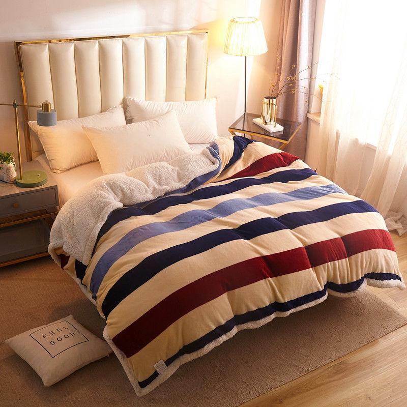 Winter Thick Double Layer Lamb Wool Multifunctional Blanket Duvet Cover Blanket Single Sheet Flannel Duvet Cover Warm Travel Blanket Zipper Bedspread