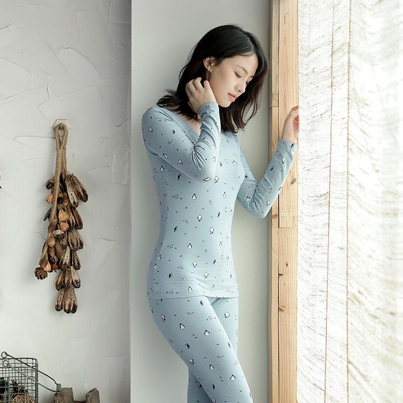 Women Breathable Warm Suit Thermal Underwear Thermal Inner Wear Sleepwear Set