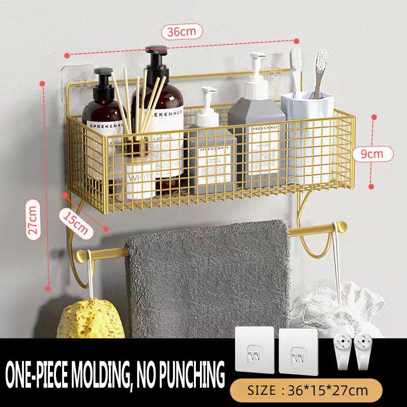 Bathroom Storage Rack Toiletries Storage Towel Rack Bathroom Cosmetics Storage Wall Rack Kitchen Condiment Storage Rack Kitchen Spice Rag Storage Rack