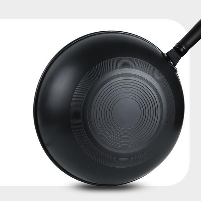 Iron Pot Household Flat-bottomed Uncoated Frying Pan Does Not Rust Large Iron Pot Gas Stove Gas Stove Pointed Bottom Pot