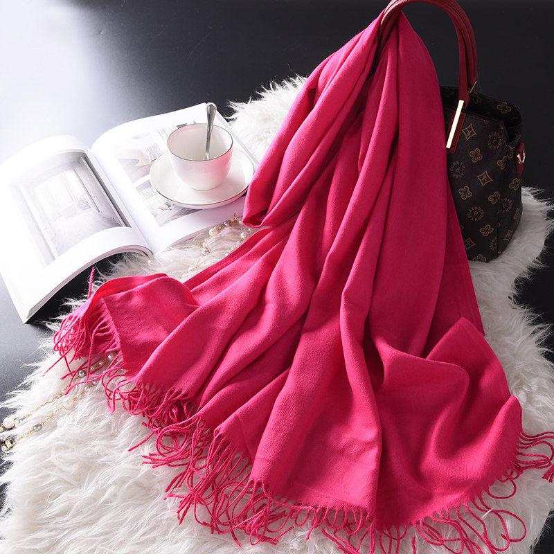 Women Scarf Women Autumn Winter Shawl Scarf Cashmere Scarves Solid Lady Wraps