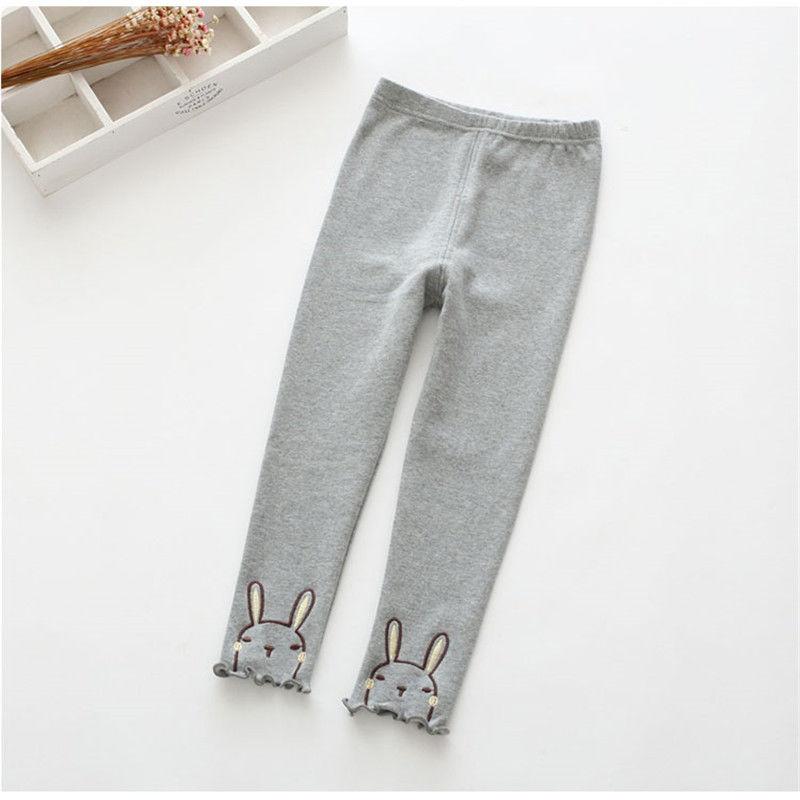 Girls' Leggings Children's Spring and Autumn Thin Rabbit Korean Cropped Trousers Stretch Pants Baby Outer Wear and Inner Wear