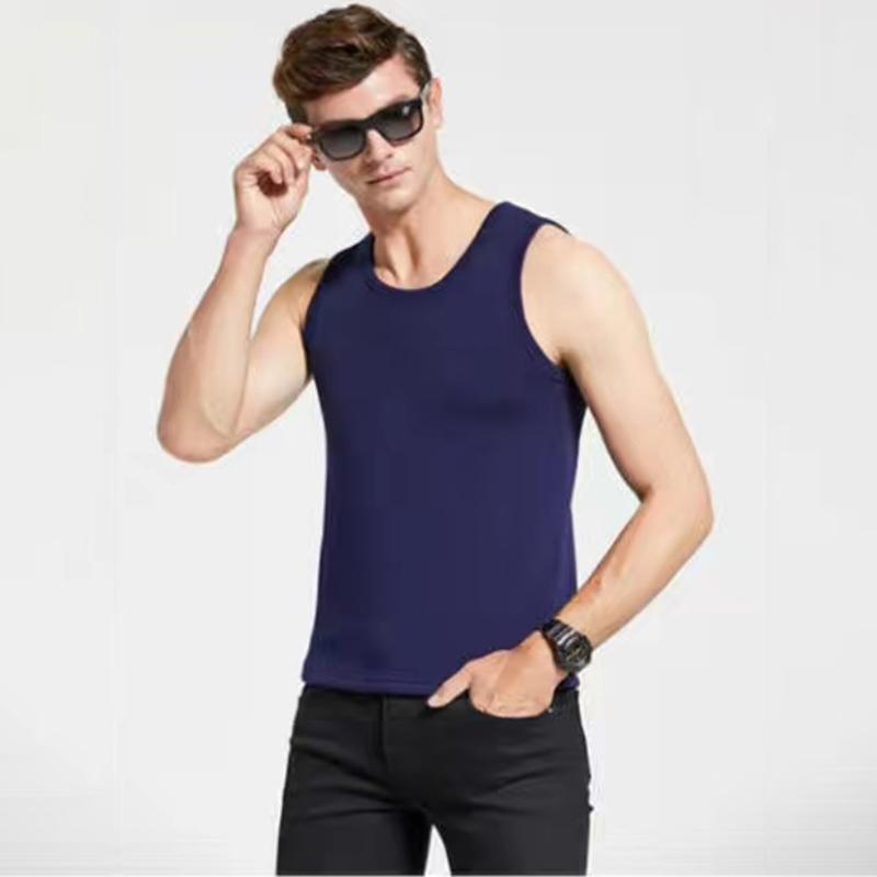 Men Winter Autumn Plus Velvet Thicken Thermal Underwear Tight Vest High Elasticity Wearable Comfortable Versatile Male Pajamas Spring Clothes Warm