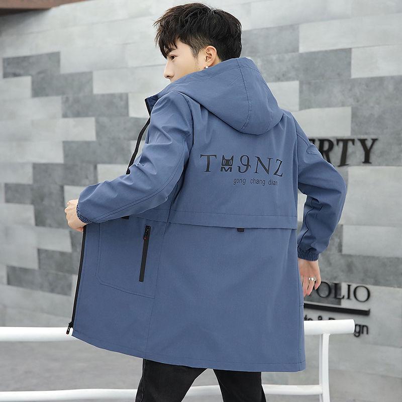 Medium and Long Section Large Size Windbreaker Men's Clothes Spring and Autumn Jacket Woolen Coat