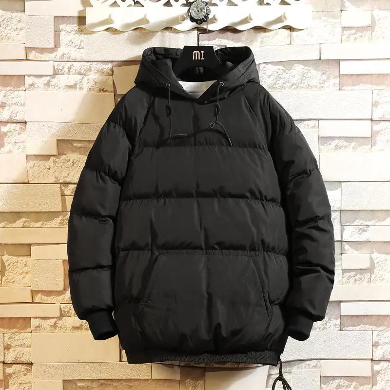 Winter Warm Hooded Cotton Jacket Men's Plus Fat Plus Size Loose Cotton Jacket Korean Version of The Trend of Bread Clothes