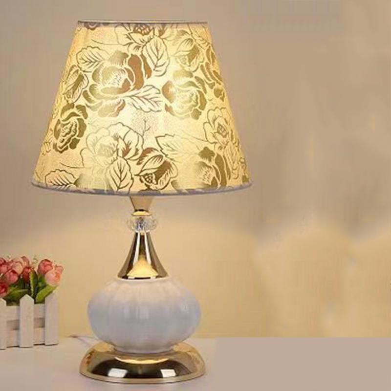 LED Table Lamps Bedroom Crystal Fabric Bedside Lamp Table Lanterns Home Decoration Indoor Lighting