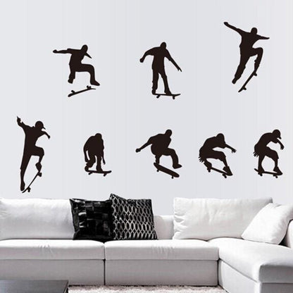 Fashion modern wall sticker Sports room decoration stickers skateboarders murals