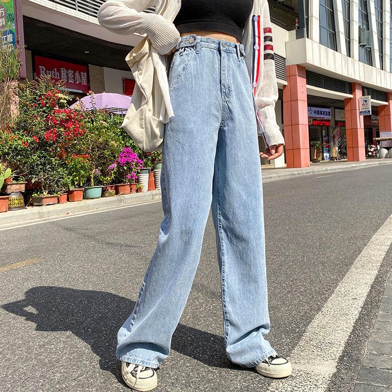 Tight-fitting Stretch Jeans Women's High Waist Slimming Feet Pants Blue Gray Pencil Pants Trousers