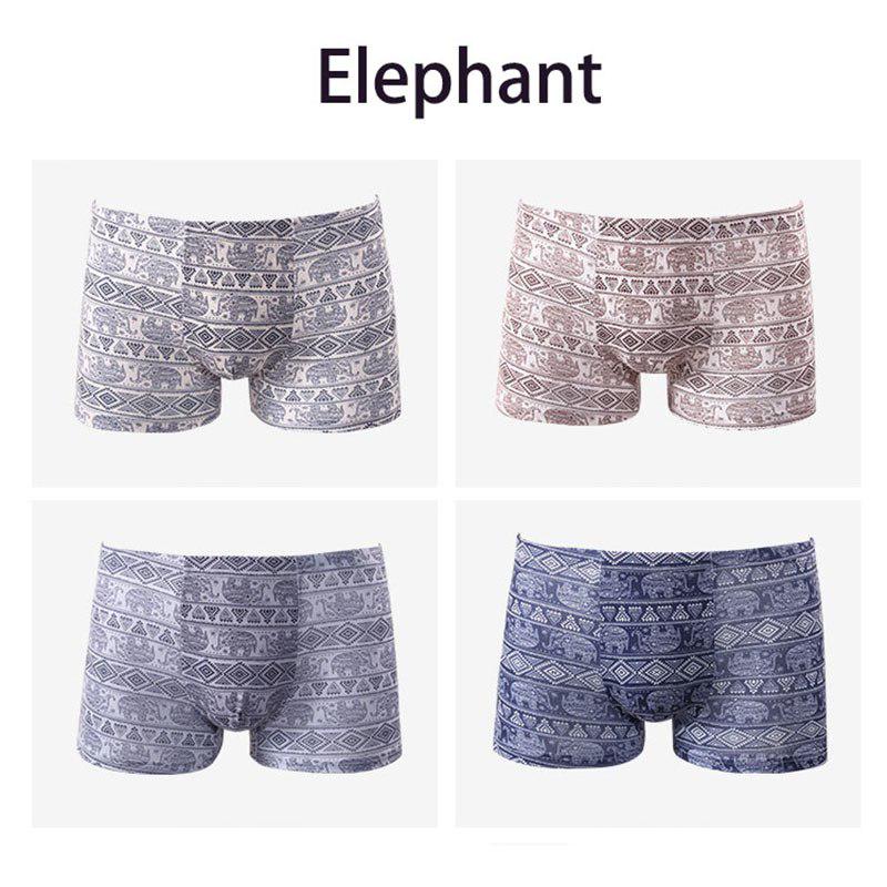 8 pcs Brand Underwear Elephant Man Print Stripe Men Shorts Boxers Goat Underpants