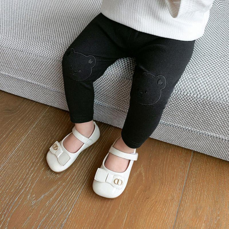 Girls Spring and Autumn Pants Leggings Outer Wear Slim-fit Stretch Pants Casual Pants Solid Color Leggings