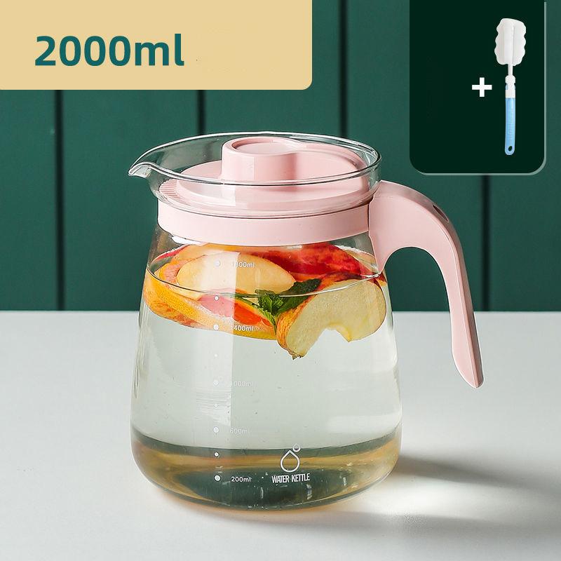 Cold Kettle Glass High Temperature and Thickening Large Capacity Household Water Bottle Set Boiling Water Glass Bubble Kettle