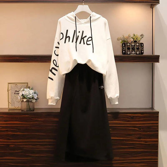 HIGH QUALITY Women Tops+Skirts Suits Solid Tops Vintage BlackSkirt Sets Elegant Woman Two Piece Set