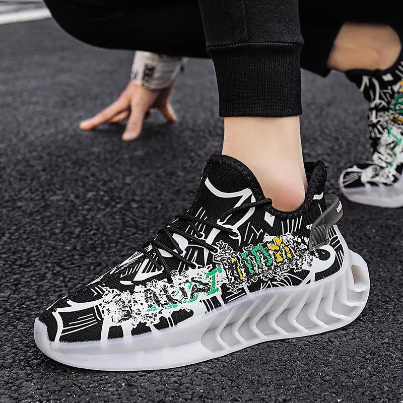 Blade Luminous Sports Men's Shoes Summer Gypsophila Student Running Shoes Korean Style Breathable Shoes