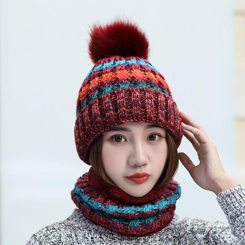 Fashion Woman hat Plush Cotton hat Trendy wild hat Windproof hat Winter Warm hat Thick hat