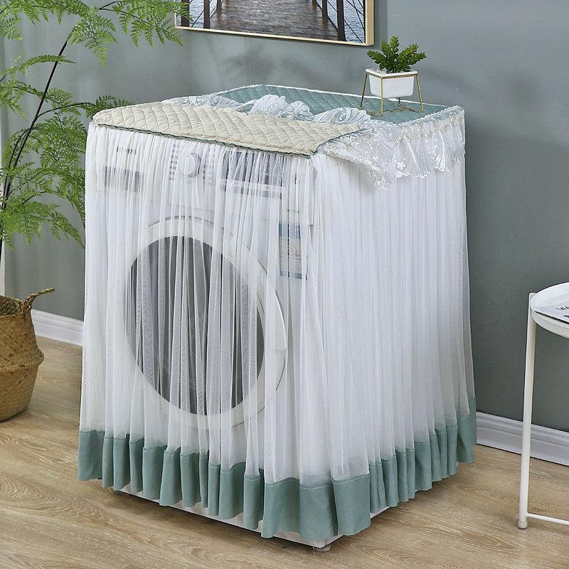 Lace Ruffle Floral Washing Machine Dust Cover Protection Front Durable Soft Home Lace Proof Case Washing Machine Protective Dust