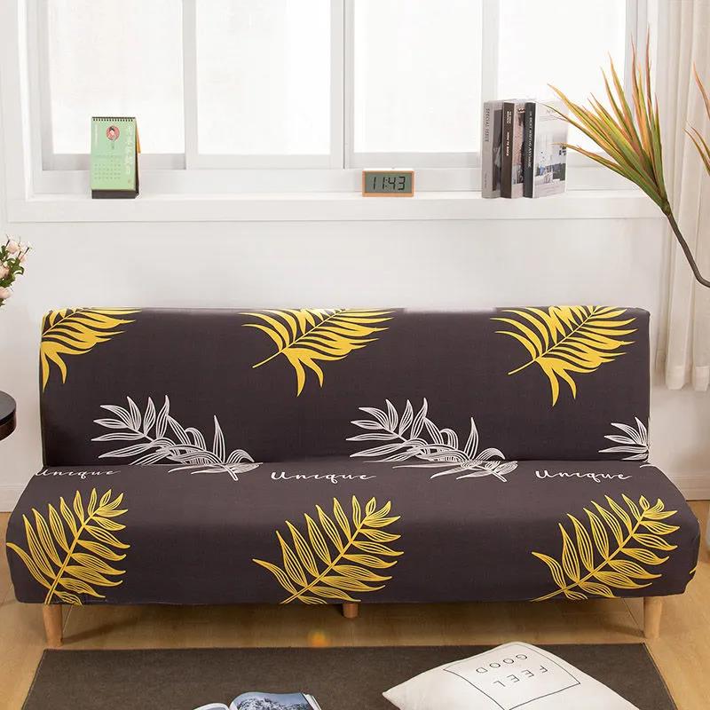 Plush Fabric Fold Armless Sofa Bed Cover Folding Seat Slipcover Thicker Covers Bench Couch Protector