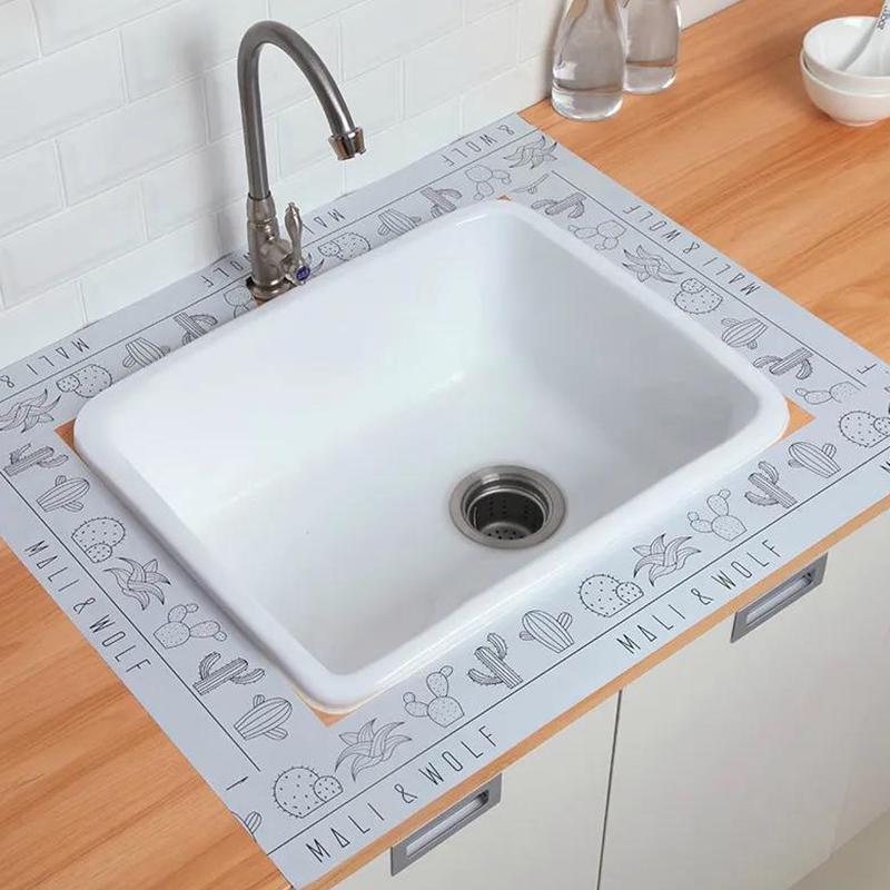 Self-adhesive Sink Waterproof Sticker Wash Basin Sink Oil-proof Sticker Kitchen Stove Top Moisture Absorbent Pad Mildew Proof Sticker