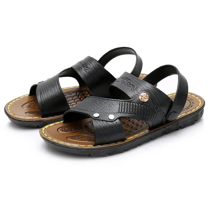 Clearance Men's Summer Sandals Men's Breathable Non-slip Beach Shoes Wear-resistant Soft Bottom Dual-purpose Sandals and Slippers