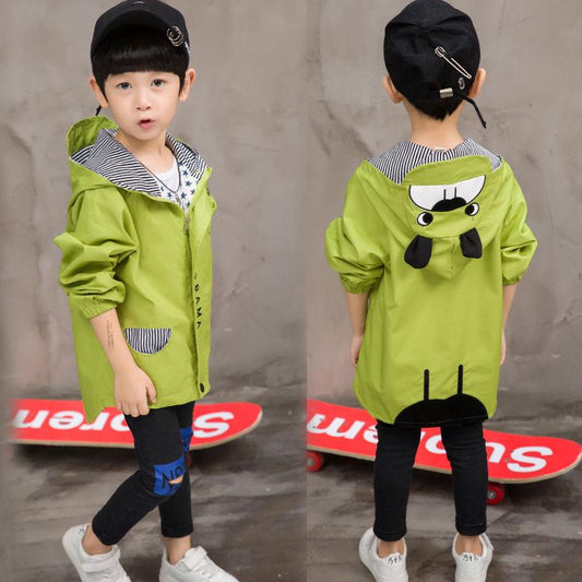 Autumn/Winter Boys Jackets Children Cute Hooded Coat for Boy Outwear Clothes Kids Long Sleeve Windbreaker