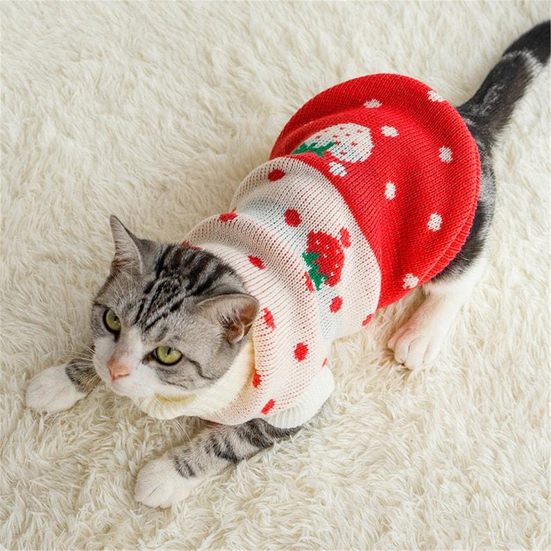 Dog Cat Clothes Pet Cat Sweater Spring Autumn Warm Pet Cat Clothes Small Dog Clothes