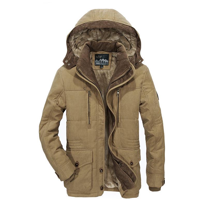 Down Jacket Trend Leisure Men's Clothes Winter Medium and Long Section Cotton Clothing Large Size