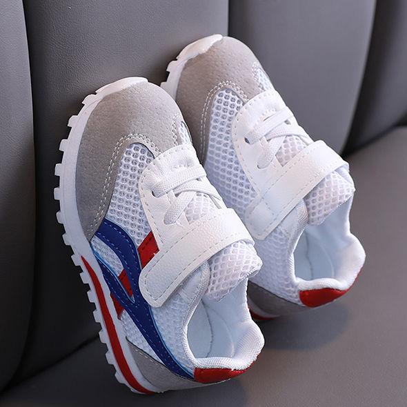 Children's Shoes for All Seasons Girls Boys Soft Sole Sports Striped Shoes Anti-slip Casual Prewalkers Net Shoes