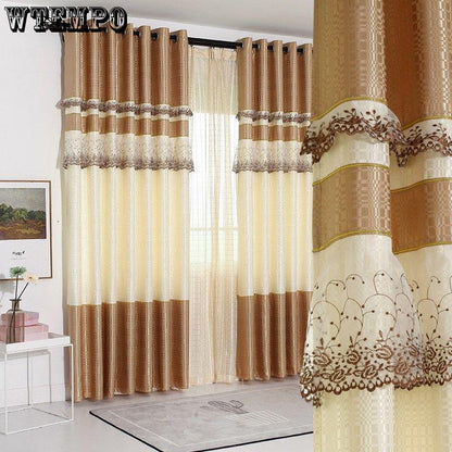 WTEMPO Curtain Finished Bedroom Living Room Dormitory Rental Curtain Fabric Hook Hanging Curtain