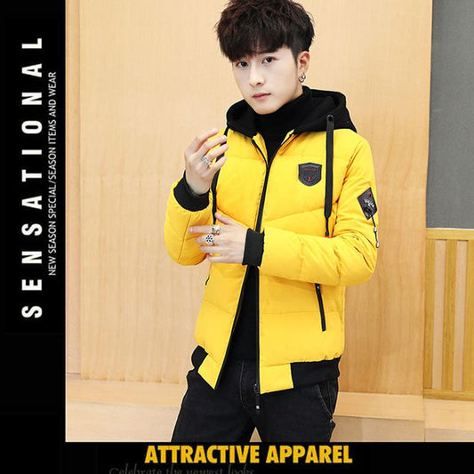 Winter Warm Men's Jacket Fashion Trend Men's Cotton-padded Jacket Plus Velvet Thick Men's Parker Clothing