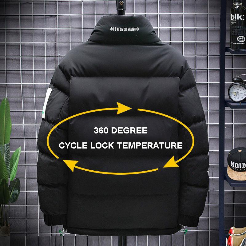 Men's Hooded Jacket Warm Cotton Jacket for Teenagers Plus Thicker Size Fat Style Double-sided Wear Student Cotton Jacket