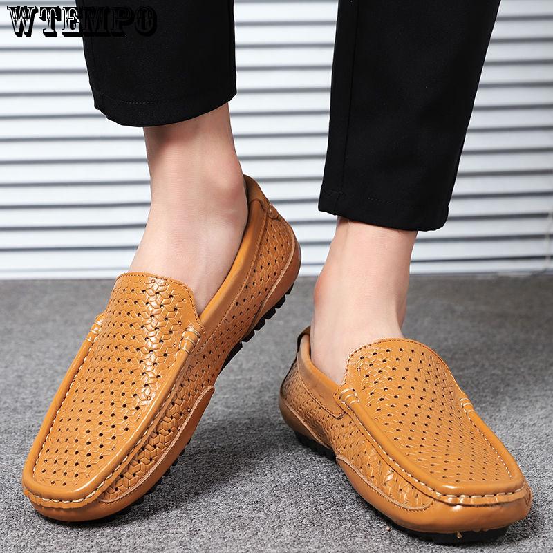 casual summer men shoes Mens Light Comfortable Flat Shoes Loafers leather Footwear sneakers