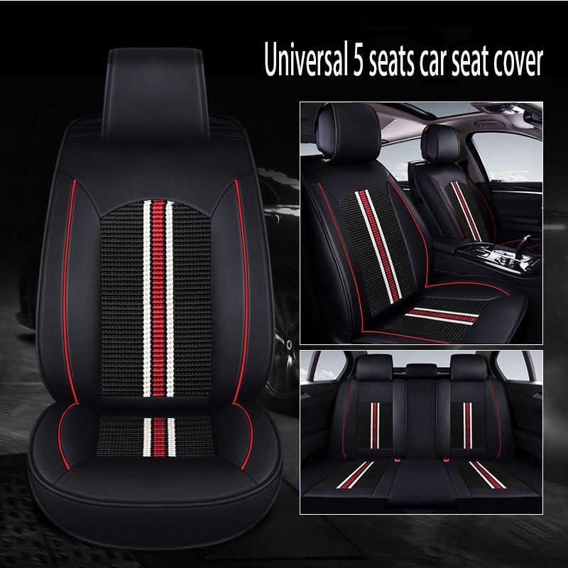 Leather 5 seats Universal Car seat cover Waterproof Car Seat Cover Universal 5 set Auto Seat Cushion