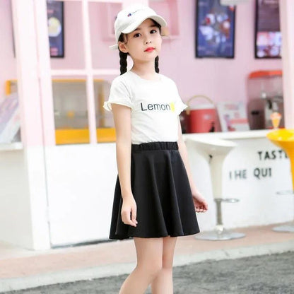 Autumn Spring Girls Summer Skirt Korean Style Pleated Skirt Safety Pants Anti-glare Solid Color Short Skirt