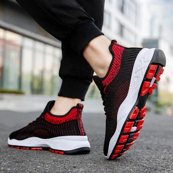 Spring Men's Sports Shoes Large Size Versatile Casual Breathable Mesh Shoes Non-Slip Running Shoes Travel Shoes