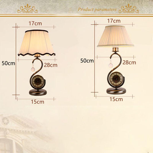 Cloth Lampshade LED Bedside Lamp for Bedroom  Modern Living Room Table Lamp