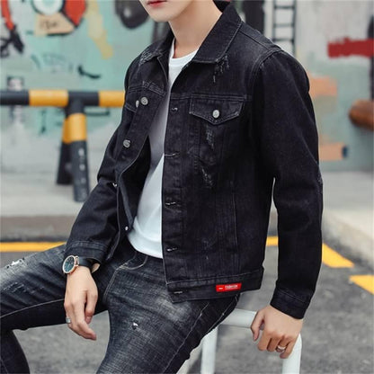 Autumn Men's Denim Jacket Jeans Jaket Men Retro Cowboy Slim Jacket Fashion Jeans Coats Casual Jacket