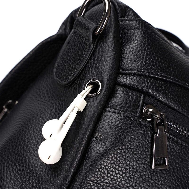 Leather Backpack Women Zipper Anti-theft Waterproof Student Computer Bag Outdoor Sports Travel Bags