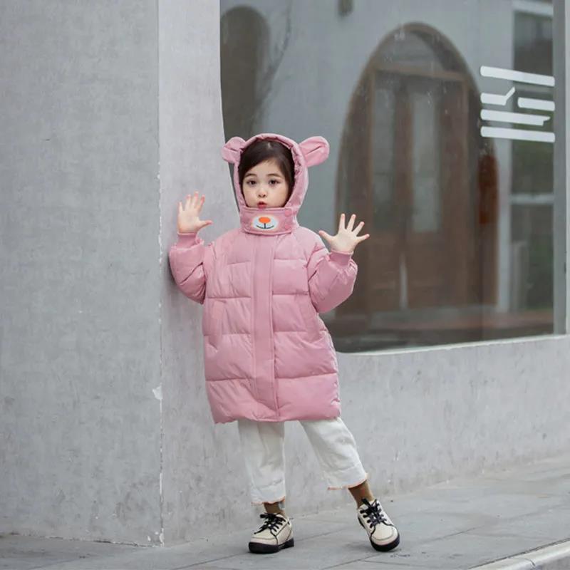 Children's Down Padded Jacket Mid-length Boys' Padded Jacket Girl's Baby Padded Jacket Foreign Fashion Outer Wear Winter Children's Clothing