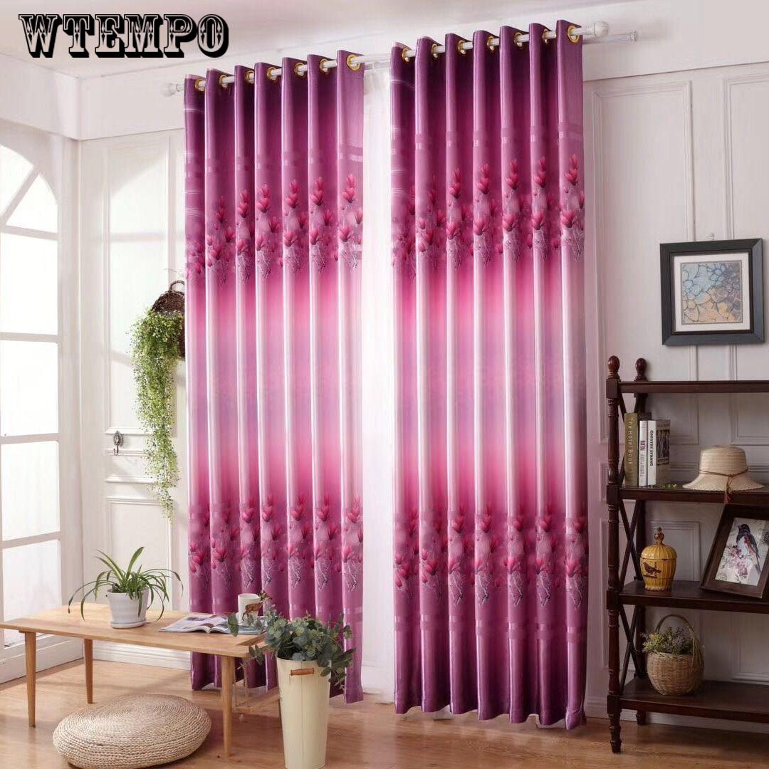 WTEMPO Curtain Finished Window Blackout Curtains European Style Shade Embroidery Blackout Curtains