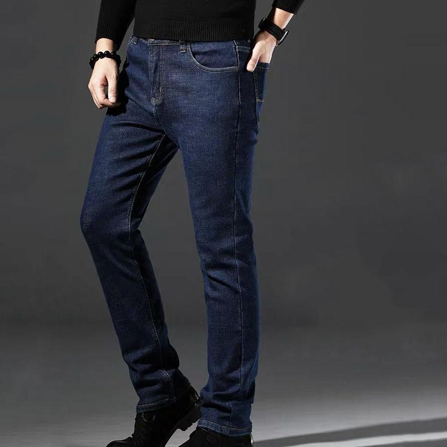 Men's Spring and Autumn Long Denim Pants Loose Straight Fit Slim Stretch Casual Large Size Jeans