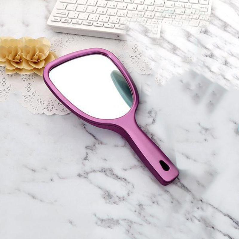 Women Hand-held Makeup Mirror Portable Enlarge Small Mirror  HD Thin and Light Travel Appointment Long Handle