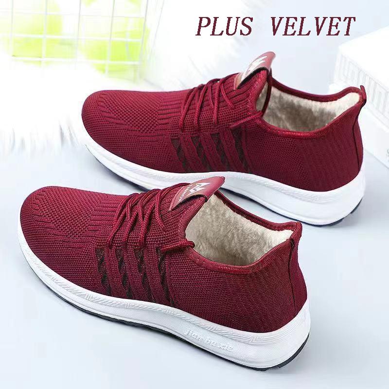 Women's Shoes Winter Plus Velvet Thickening Casual Sports Shoes Trend Wild Running Cotton Shoes Elderly Walking Shoes