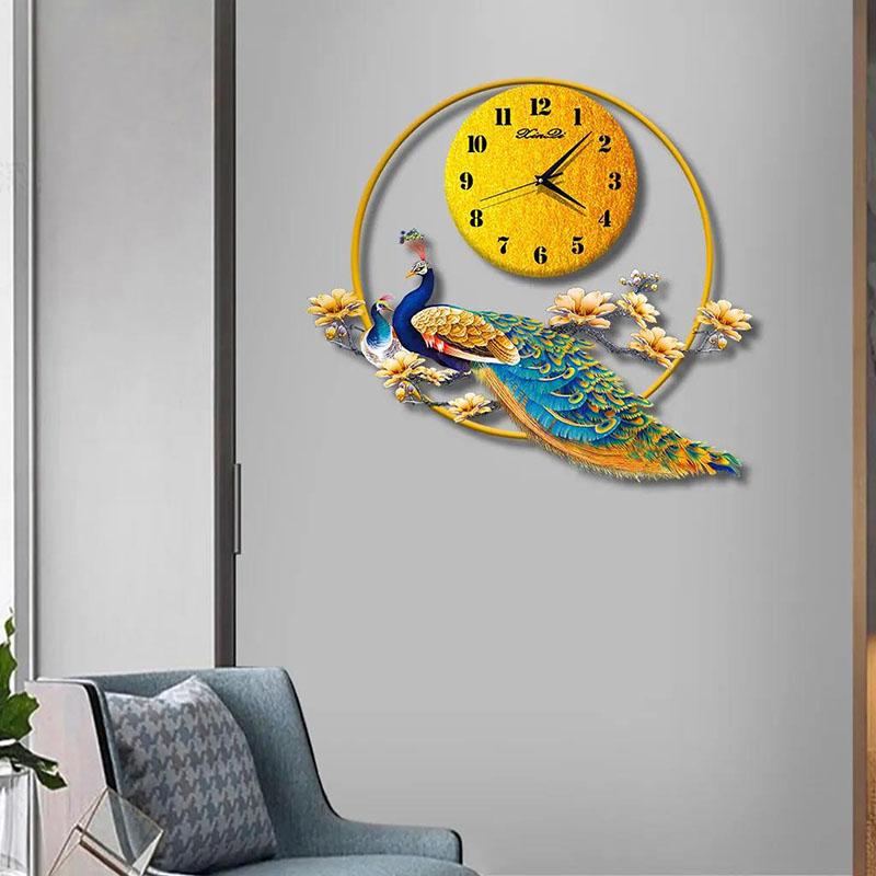 Clocks and Watches Wall Clocks Living Room Porch Home Personality Creative Peacock Decoration Clock Modern Minimalist Mute Wall Hanging Watch