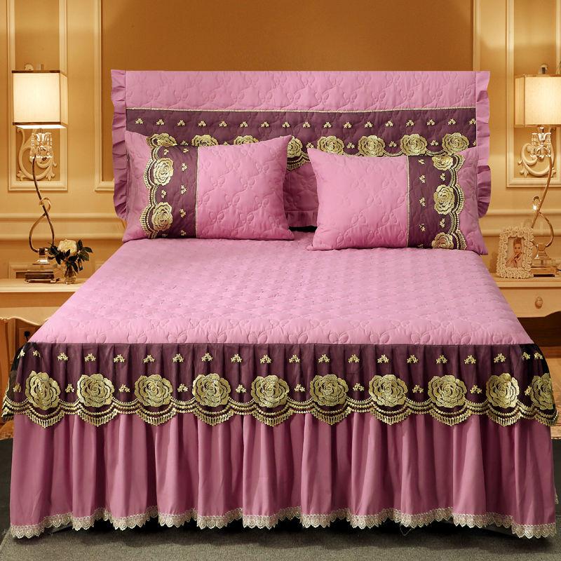 European-style Thick Lace Bed Skirt Bedroom Home One-piece Bedspread Sheets