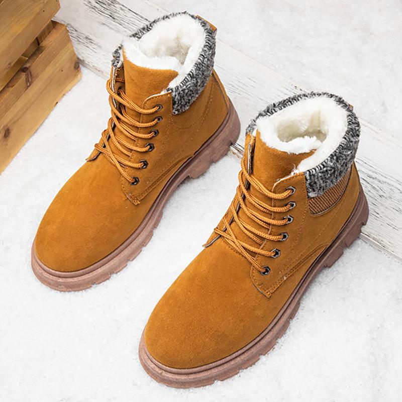 Winter Men's Plus Velvet Padded Snow Boots Men's Warm High-top Martin Boots Cotton Shoes Non-slip Cotton Boots