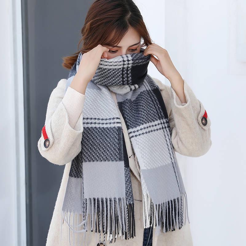 Scarves Plaid Scarf Women Thicken Soft Fashion Shawl Scarves Warm Charm Women Bone Women Beauty