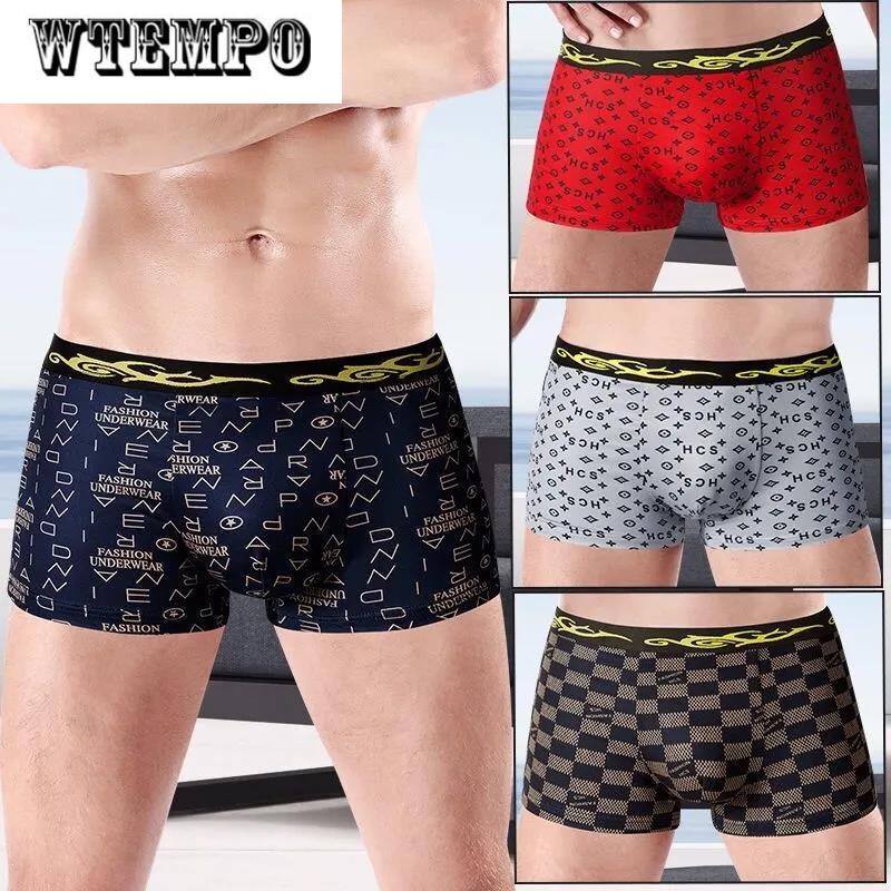 4 Pcs Elastic Underwear U Convex Underpants Soft and Comfortable Boxer Shorts Boxer Briefs for Men