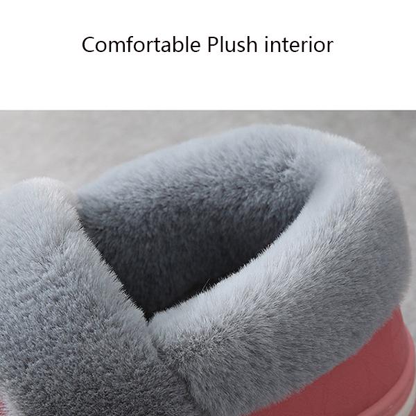 Winter Couple's Cotton Slippers Men's and Women's PU Waterproof Indoor Antiskid Household Warm Cotton Shoes