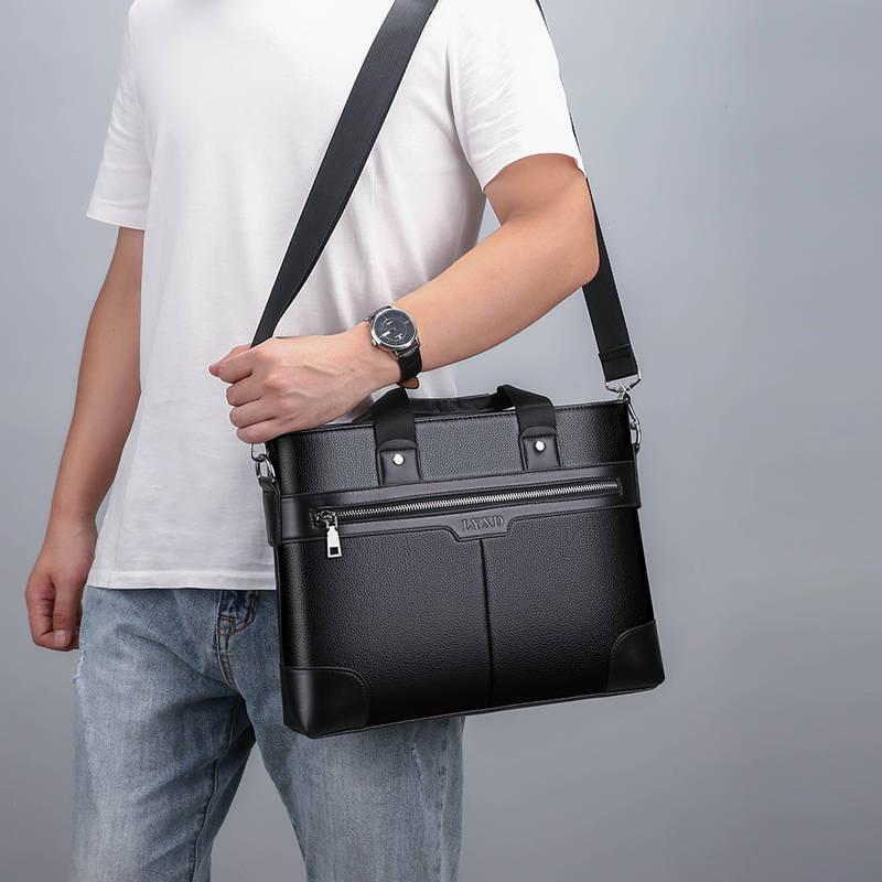 Men Genuine Leather Office Business Briefcase Laptop Case Attache Portfolio Bag Messenger Bag