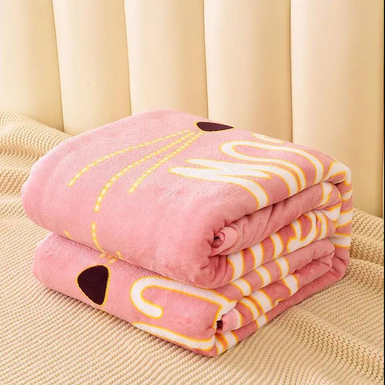 Home Textiles Flannel Blanket Super Warm and Soft Double-sided Plus Fleece Blanket Siesta Cover Blanket Sheet Autumn and Winter Universal